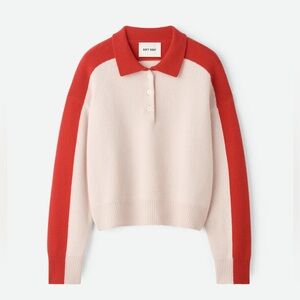 SOFT GOAT Colour Block Polo Shirt - Powder - size L